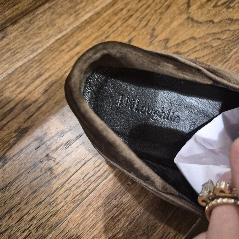 J. Mclaughlin Velvet Brown Loafer Flats Shoes Sz 10 - Picture 11 of 11